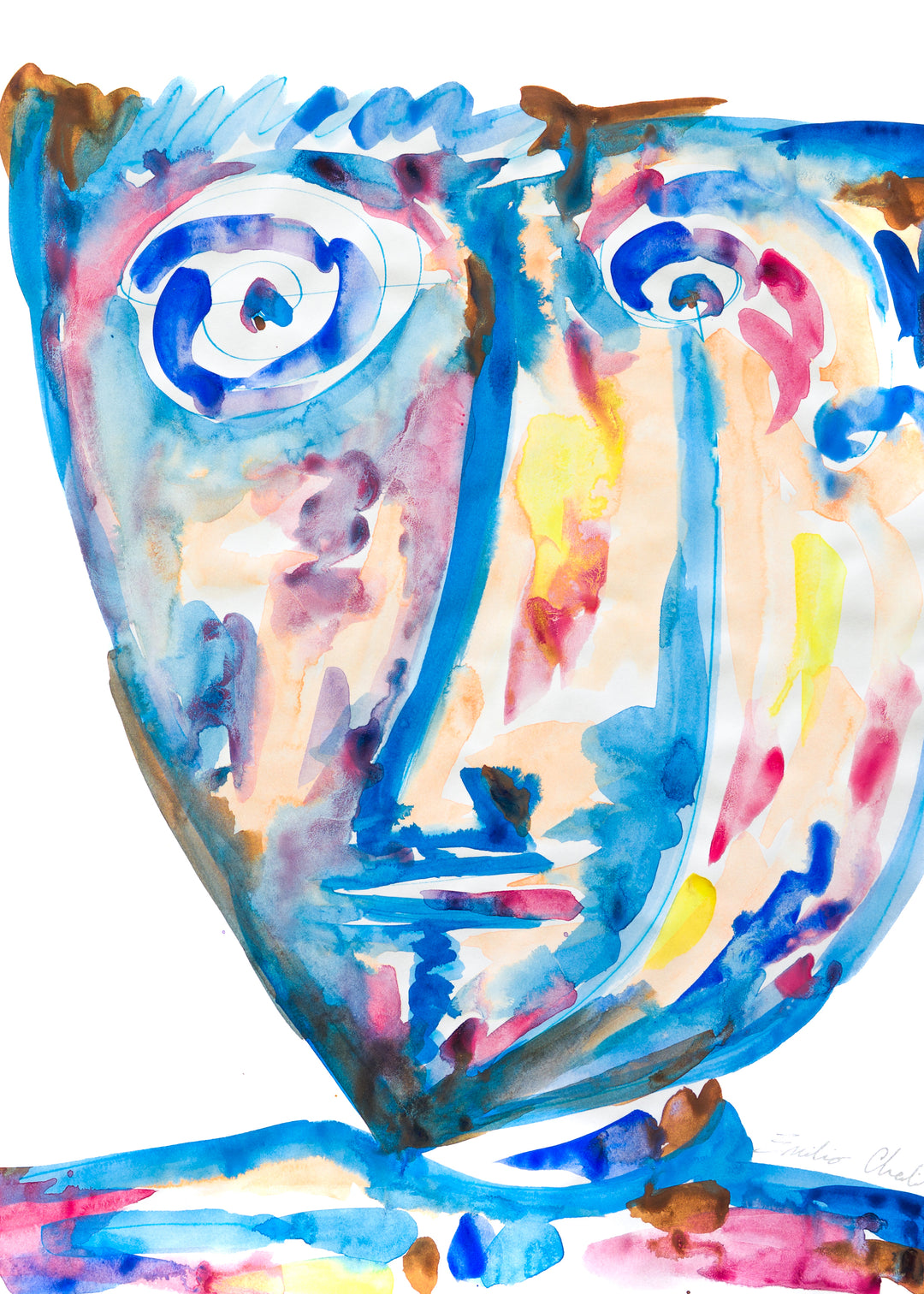 Blue face